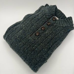 Peter Millar size XXL speckled pine green Henley with functional buttons